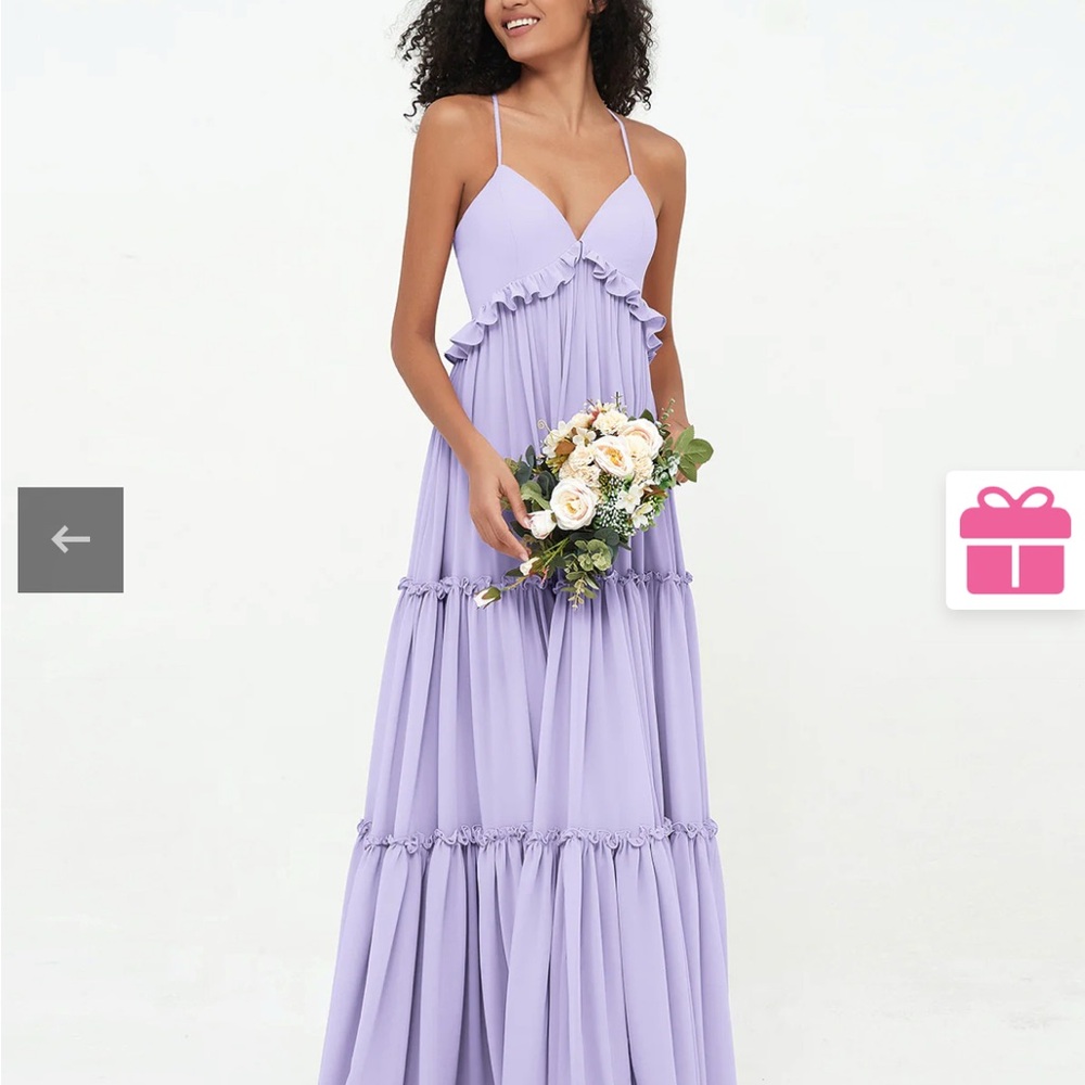 Babaroni Chiffon Tiered Skirt Maxi Dress